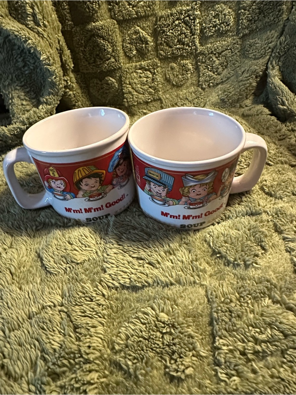 Ceramic Cartoon Kids Soup Mug Set - Red Accent
